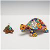 Image 1 : 2pc Jay Strongwater Turtle Ornament & Barcino Mosaic Turtle Figurine