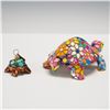 Image 2 : 2pc Jay Strongwater Turtle Ornament & Barcino Mosaic Turtle Figurine