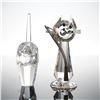 Image 2 : 2pc Swarovski Crystal Figurines, Medium Cat & Tom Cat