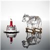 Image 1 : 2pc Swarovski Crystal Memories Figurines, Bear on Wheels & Happy Birthday