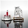 Image 2 : 2pc Swarovski Crystal Memories Figurines, Bear on Wheels & Happy Birthday