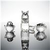 Image 1 : 3pc Swarovski Silver Crystal Figurines, Mini Chick, Mini Blowfish & Cat