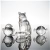 Image 2 : 3pc Swarovski Silver Crystal Figurines, Mini Chick, Mini Blowfish & Cat