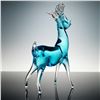 Image 4 : 2pc Art Glass Blue Deer and Elephant Figurines