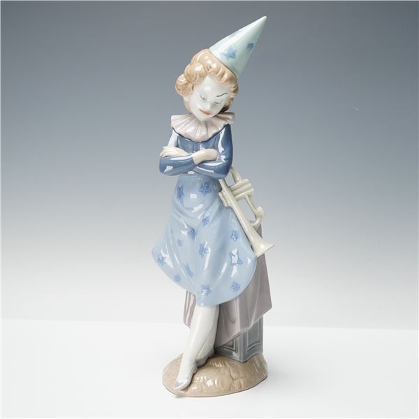 Lladro Porcelain Clown with Trumpet Sculpture 01005060