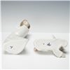 Image 3 : 2pc Lladro Porcelain Figurines, Cherub Smiling 4960 & Angel Reclining 4541