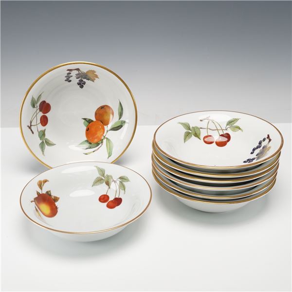 8pc Royal Worcester Porcelain Soup/Cereal Bowls, Evesham