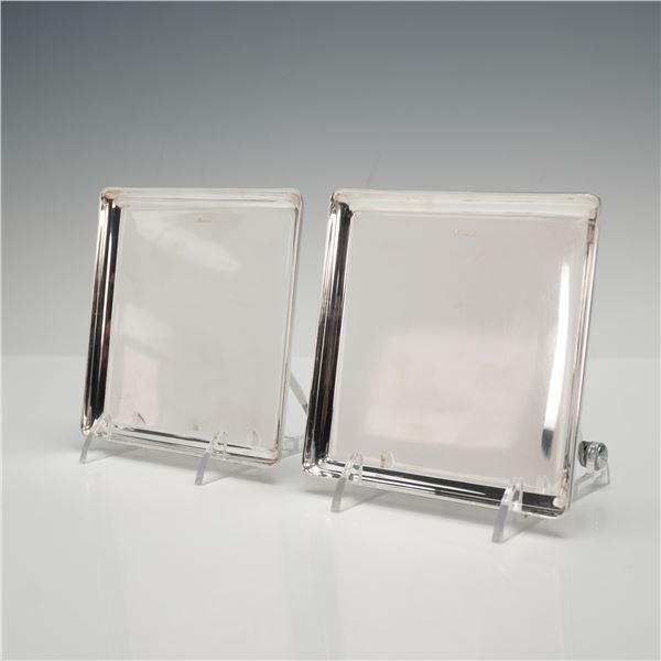 2pc Ercuis Square Mini Silver Plated Trays