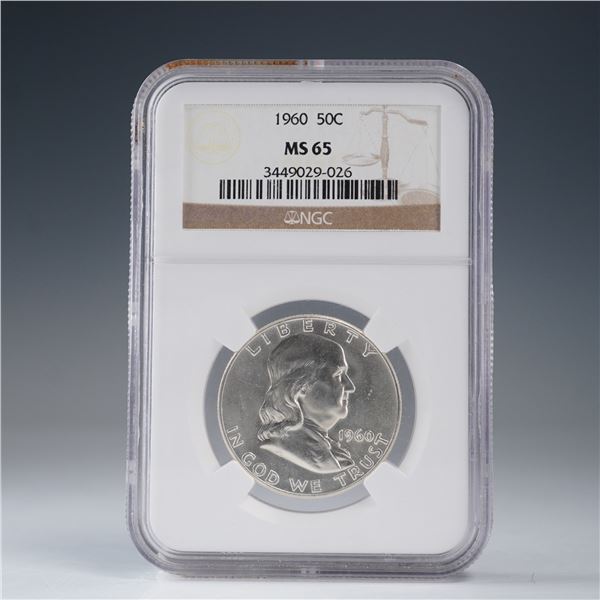 1960 Franklin Silver Half Dollar NGC Graded MS 65