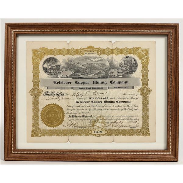 Retriever Copper Mining Company Stock Certificate 1917 [198651]