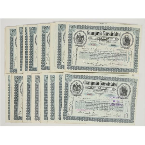 Guanajuato Consolidated Mining & Milling Co. Stocks c.1905-1925 About 160 [205748]