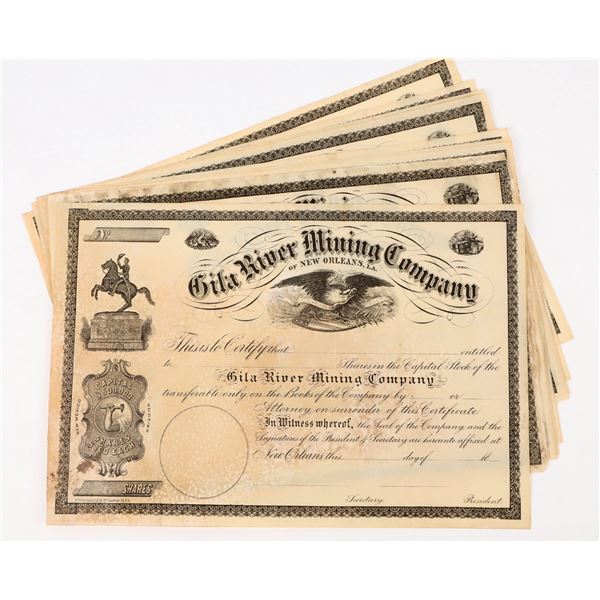 Gila River Mining Company Stock Certificates (9) [198055]