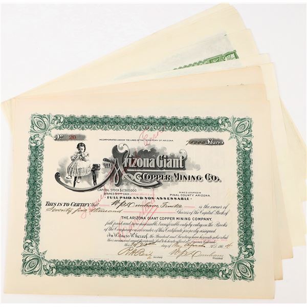 The Arizona Giant Copper Mining Co. Stocks (11) [206807]