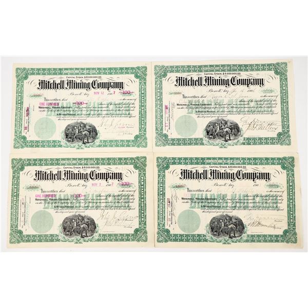 Mitchell Mining Company Stock Certificates Lot [206805]