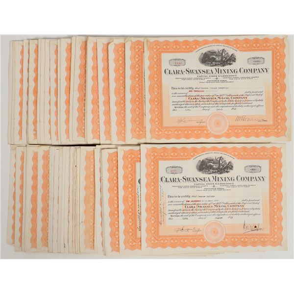 Clara-Swansea Mining Company Stocks c. 1925-30 About 130 [206134]