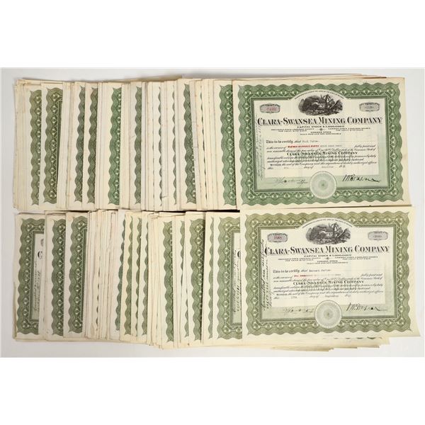 Clara-Swansea Mining Company Stocks c. 1925-30 About 250 [206136]