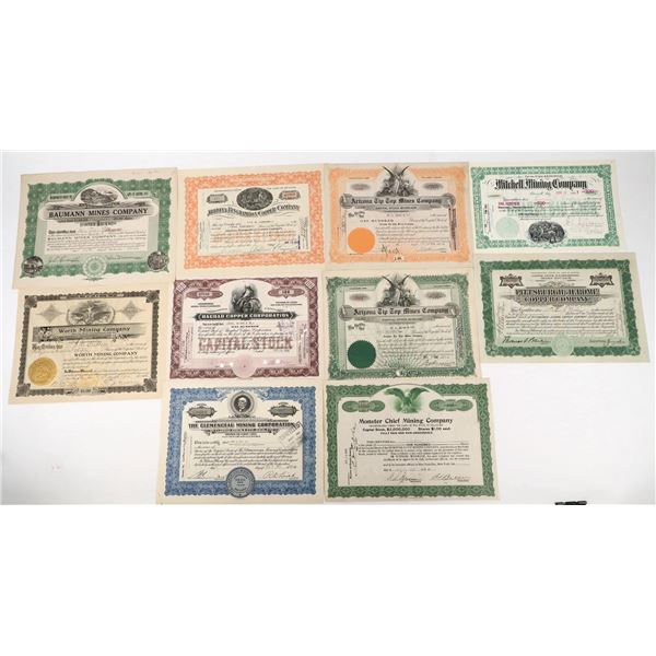 Yavapai County, Arizona Mining Stock Collection (10 Different) [197976]