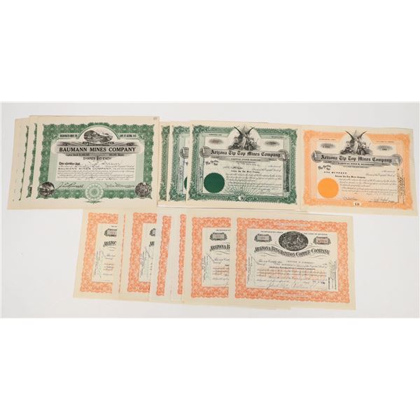 Yavapai Mining Stocks, 3 Different c.1910-20 [206578]