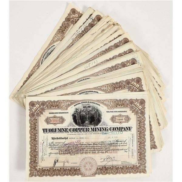 Tuolumne Copper Mining Company Stock Certificates -  (200) [205861]