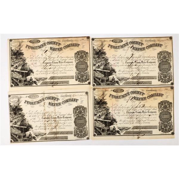 Tuolumne County Water Company Stocks Signed by DO Mills (4) [198009]