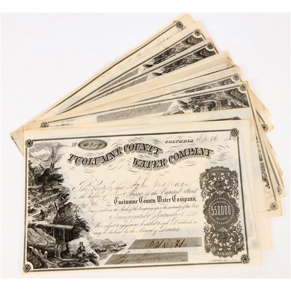 Tuolumne County Water Company Stock Certificates (16) [198021]