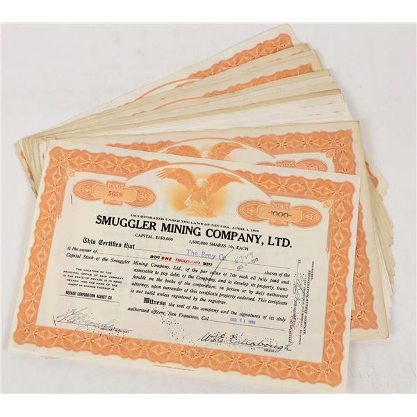 Smuggler Mining Company, Ltd. Stocks (25) [205272]