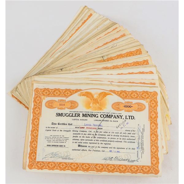Smuggler Mining Company Ltd. Stock Certificates (200) [205551]