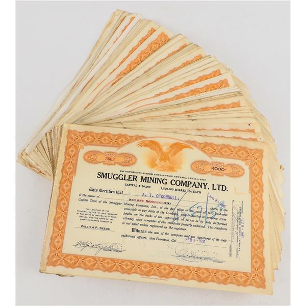Smuggler Mining Company, Ltd. Stock Certificates (200) [205552]