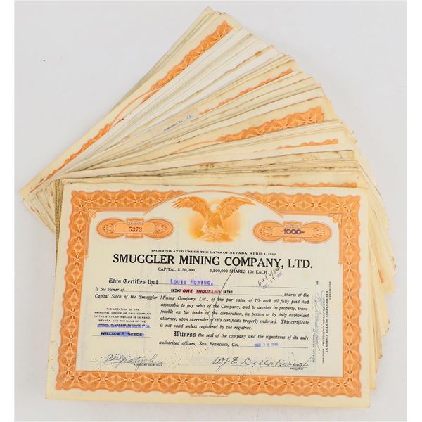 Smuggler Mining Company Ltd. Stock Certificates (200) [205555]
