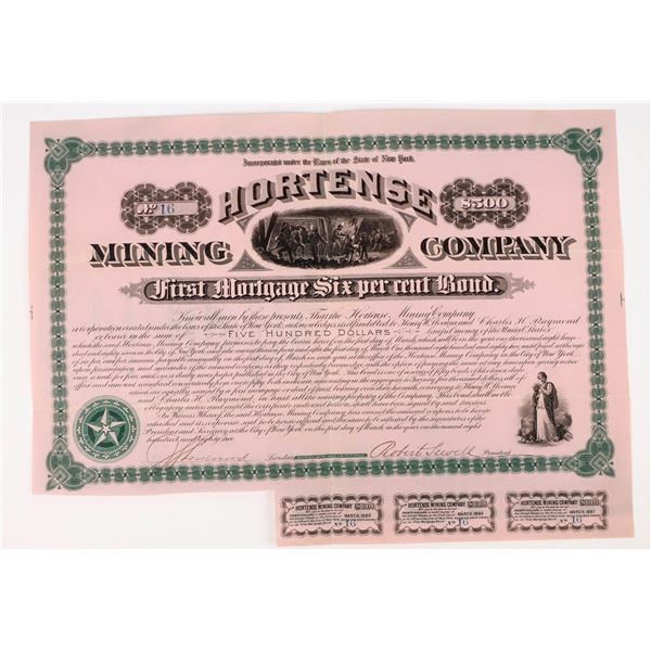 Hortense Mining Company $500 Bond, 1882 [198030]