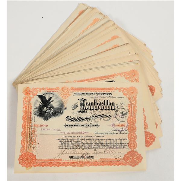 The Isabella Gold Mining Company Stock Certificates (200) [205912]