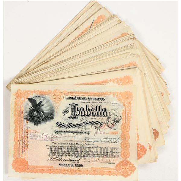 The Isabella Gold Mining Company Stock Certificates (200) [205913]