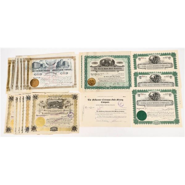 Denver Mining Stocks, 4 Different Companies, 1890s-1915 (36) [206442]