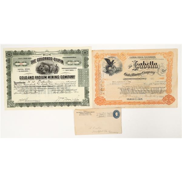 The Colorado-Gilpin Gold and Radium Mining Company Stock (Plus Bonus Isabella)  [202826]