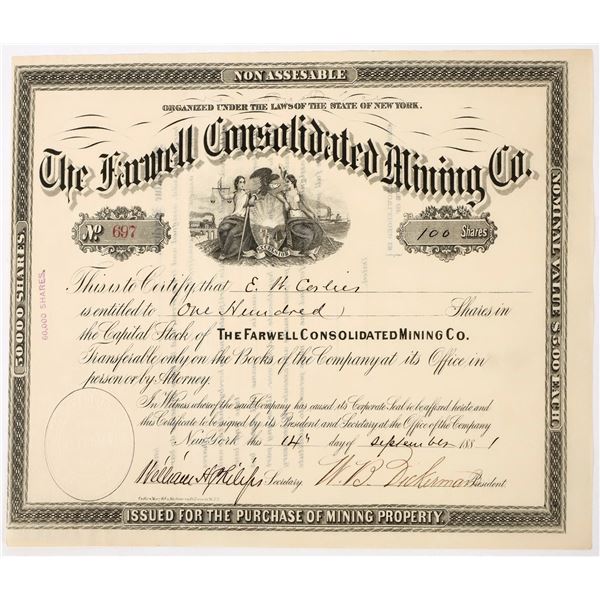Farwell Consolidated Mining Co. Stock Certificate (Independence, Colorado) [197984]