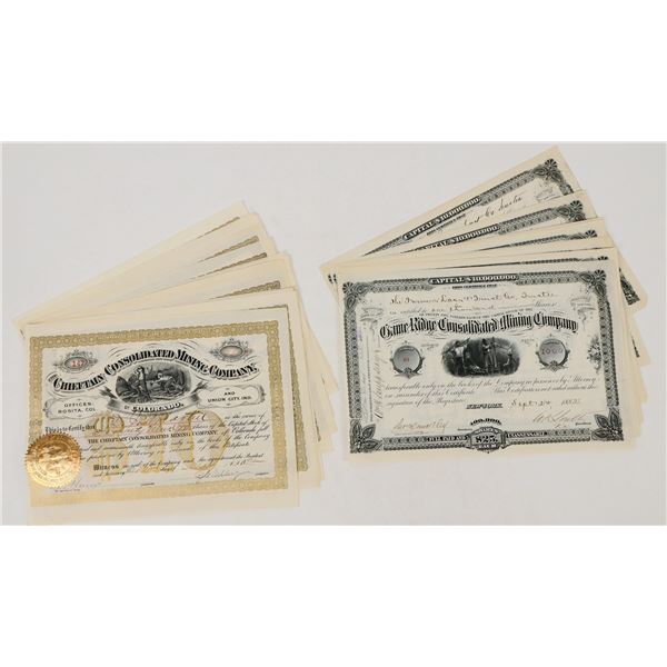 Rosita Mining Stocks, 2 Companies c.1880s (24) [206439]