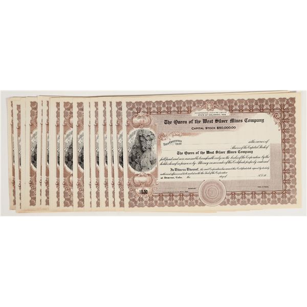 Queen of the West Silver Mines Company Stocks, unissued About 25 [206184]