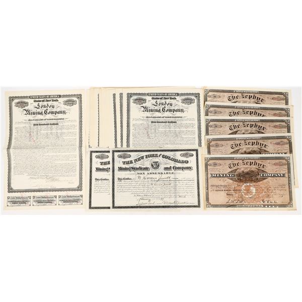 Colorado-Mining Stocks, 3 Different Companies c.1880s  (29) [206436]