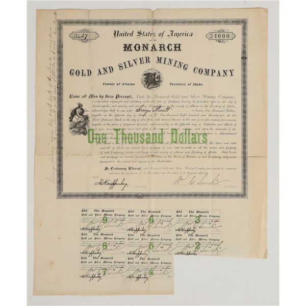 Monarch Gold & Silver Mining Company Bond, $1000 [205361]
