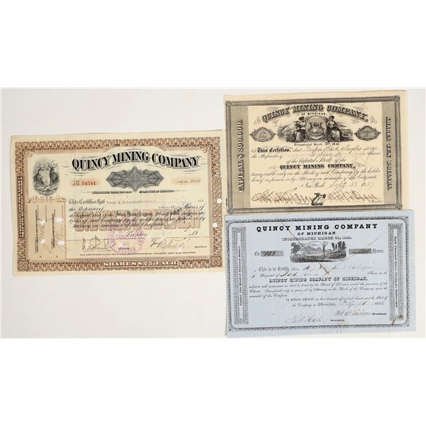 Quincy Mining Company of Michigan Stocks 3 Varieties [206211]