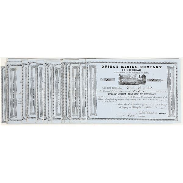 Quincy Mining Company of Michigan Stocks c. 1850s (27) [206186]