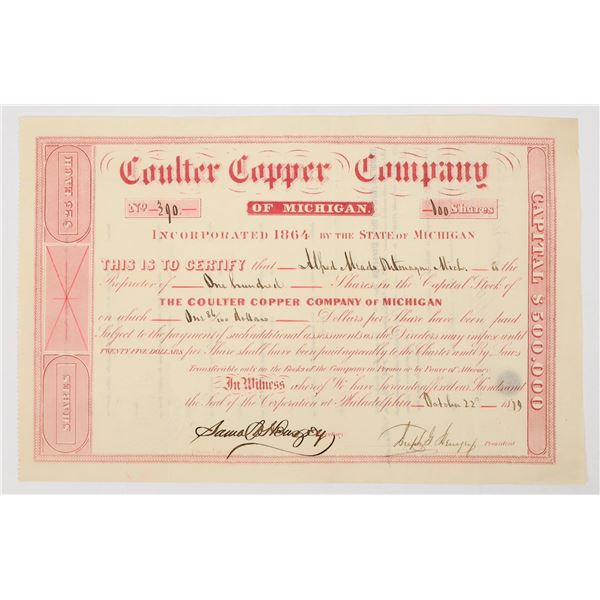 The Coulter Copper Co. Of Michigan Stock [200717]