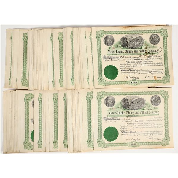 Victor-Empire Mining and Milling Co. Stocks c. 1907-10 About 120 [206145]