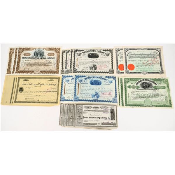 Montana Mining Stocks, 6 Different companies, c.1885-1925 (62) [206580]
