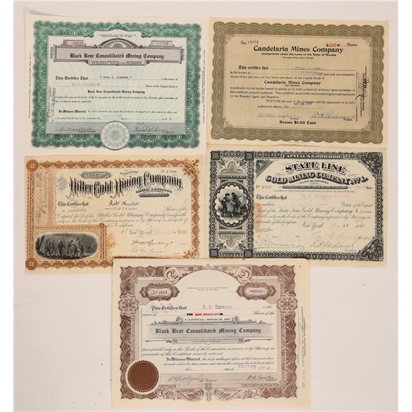 Esmeralda County, Nevada Mining Stocks (5) [181254]