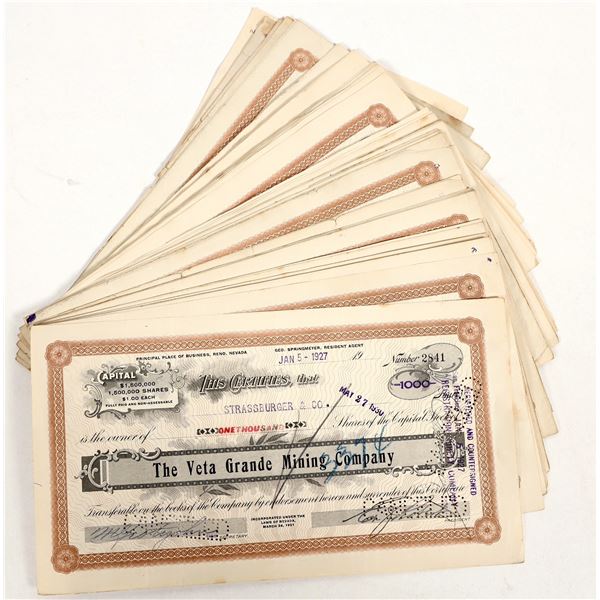 Veta Grande Mining Co. Stocks, 1920s (60) [205792]