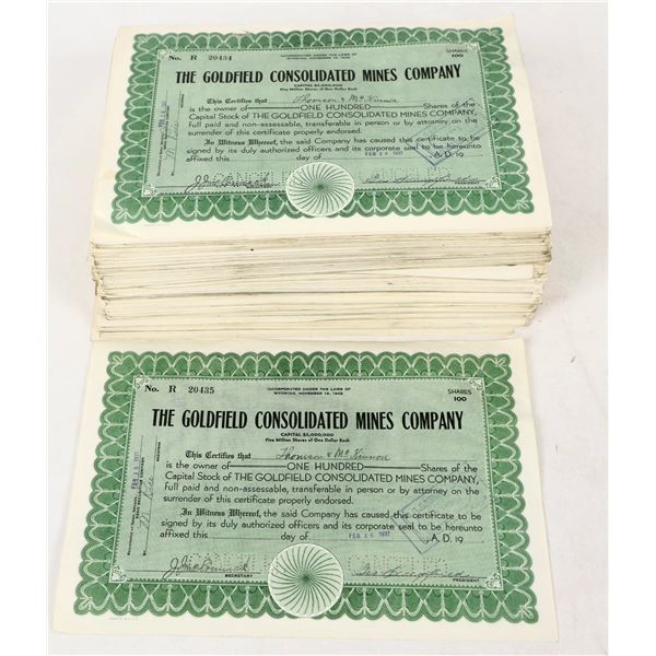 Goldfield Consolidated Stocks Signed by Wingfield [206703]