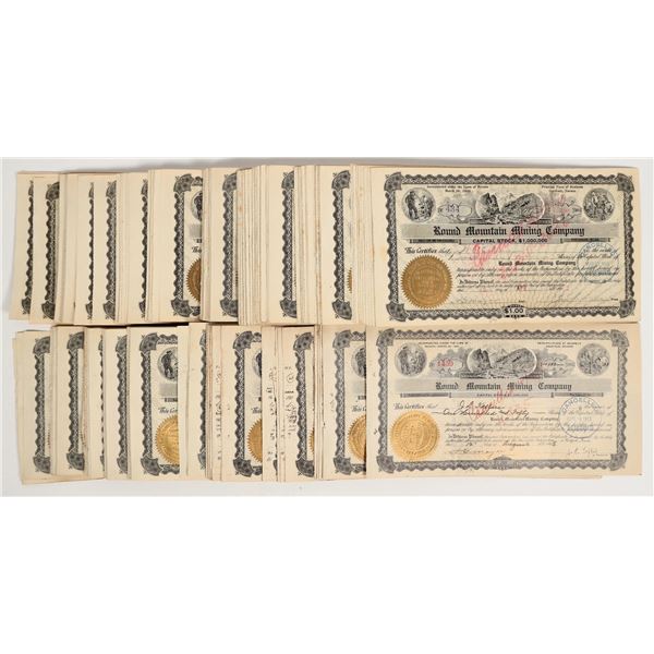 Round Mountain Mining Company Stocks c. 1907-08 About 350 [206146]