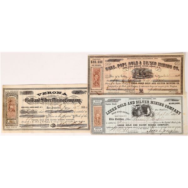 Rare Reese River Territorial Mining Stocks, 1863/64 [173774]