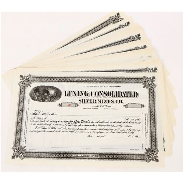 Luning Consolidated Silver Mines Co. Stocks Unissued About 30 [206239]